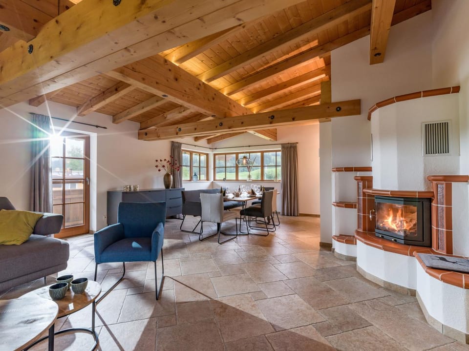 Living room, fireplace