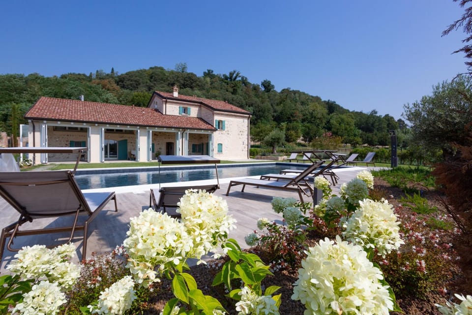 Day, Natural landscape, Garden, Garden view, Swimming pool, sunbed