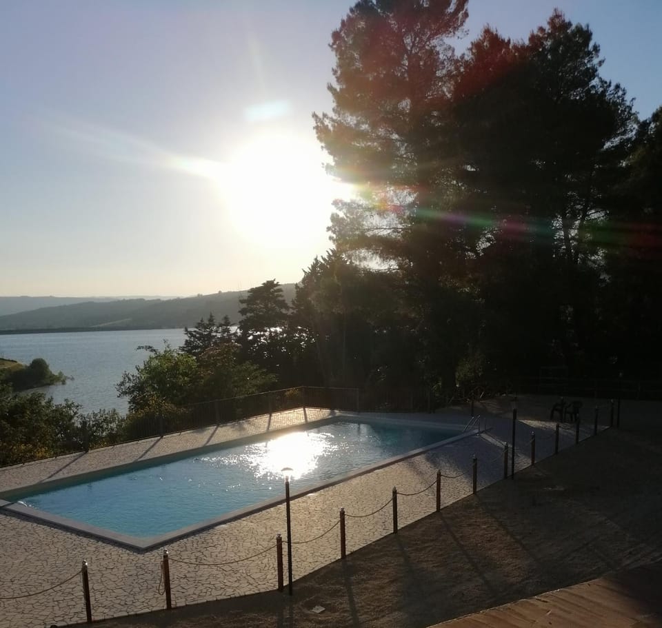 Pool view, Swimming pool, Sunset