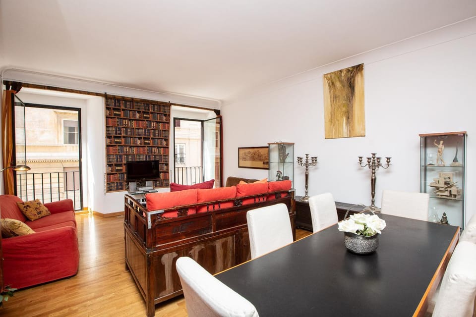 Library, Living room, Dining area