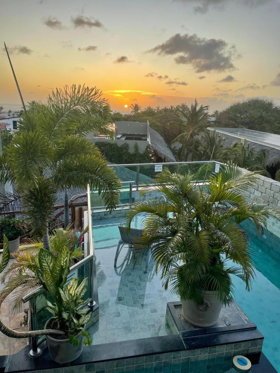 Pool view, Sunset
