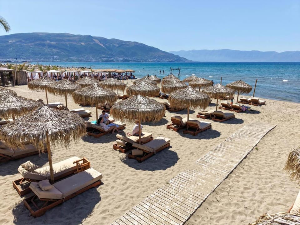 Beach, Sea view, sunbed