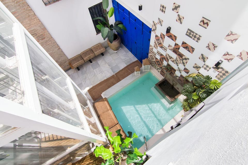 Property building, Pool view, Swimming pool, Inner courtyard view