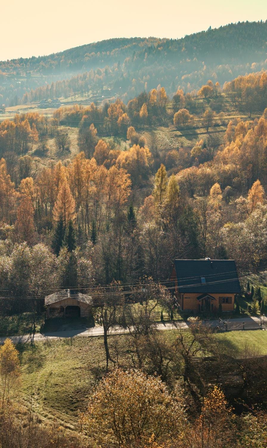 Property building, Facade/entrance, Spring, Day, Natural landscape, Garden, Other, Autumn, Garden view, Mountain view, Mountain view