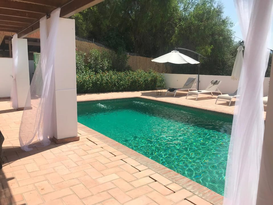 Patio, Garden, Pool view, Swimming pool, sunbed