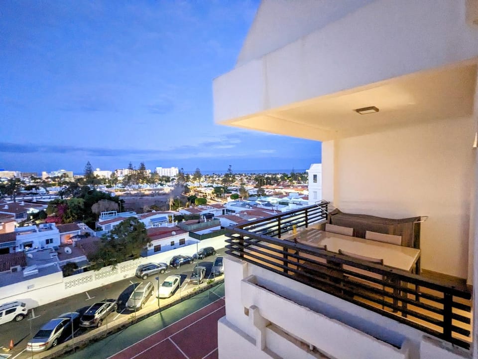 Night, View (from property/room), Balcony/Terrace, Sea view