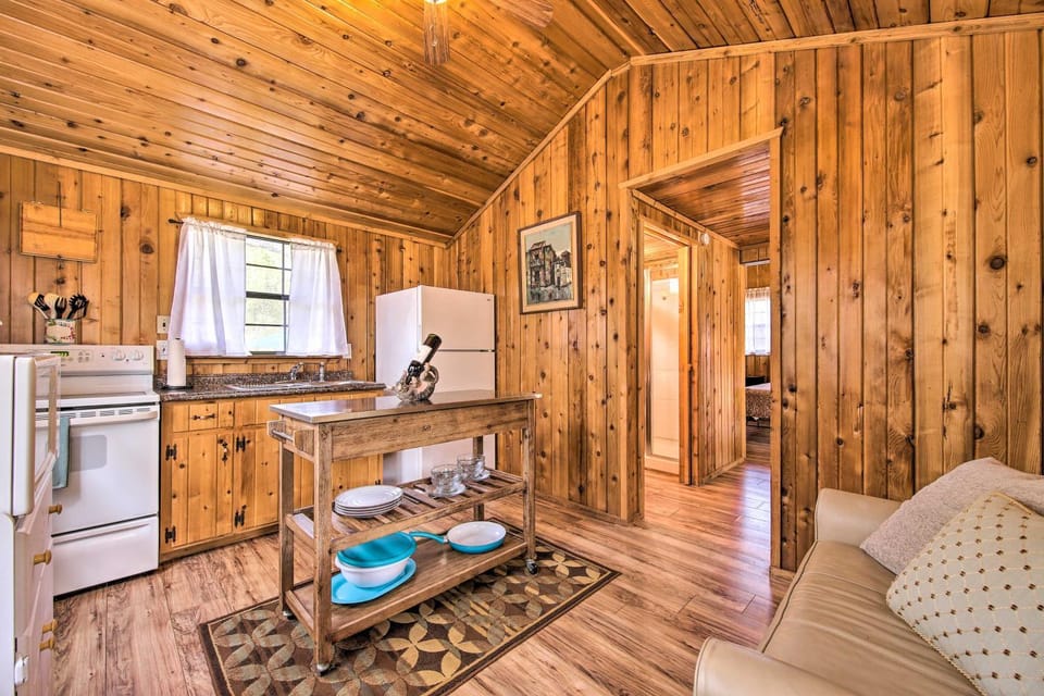 Couples Cabin with Luxury Deck, 1 Mi to Canyon Lake! Cabin in Canyon Lake