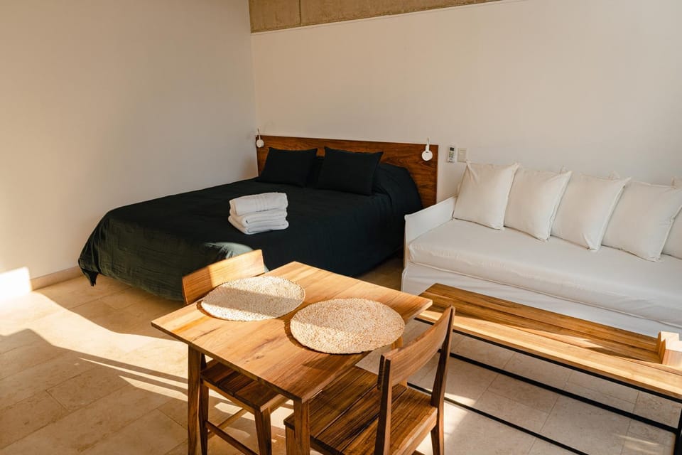 Bed, Seating area, Bedroom
