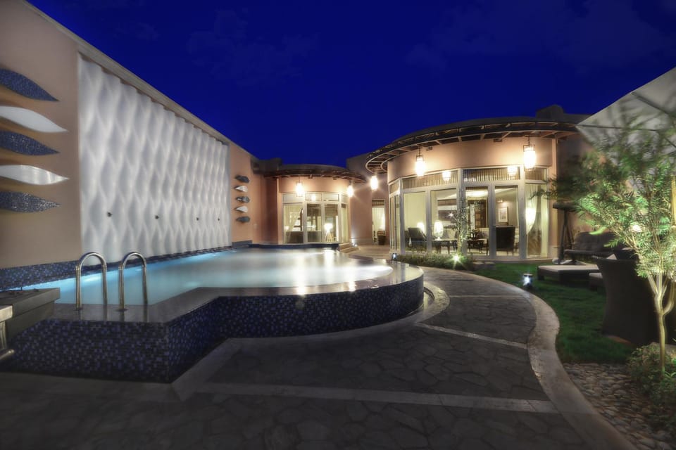 Facade/entrance, Night, Swimming pool