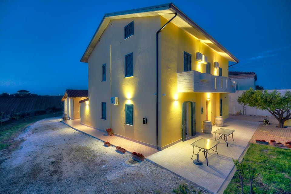 Property building, Night, Garden