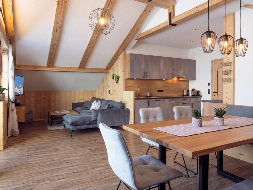 Kitchen or kitchenette, Living room, Dining area