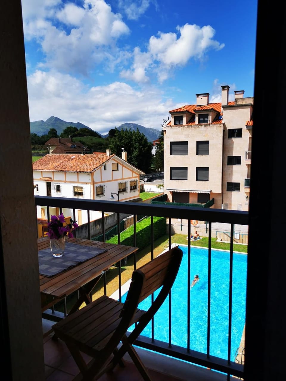 View (from property/room), Balcony/Terrace, Mountain view, Pool view, Swimming pool