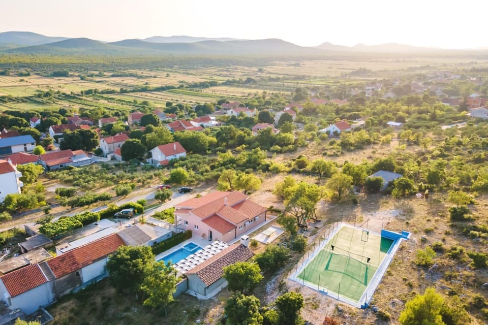 Property building, Natural landscape, Bird's eye view, Children play ground, Mountain view, Pool view, Swimming pool