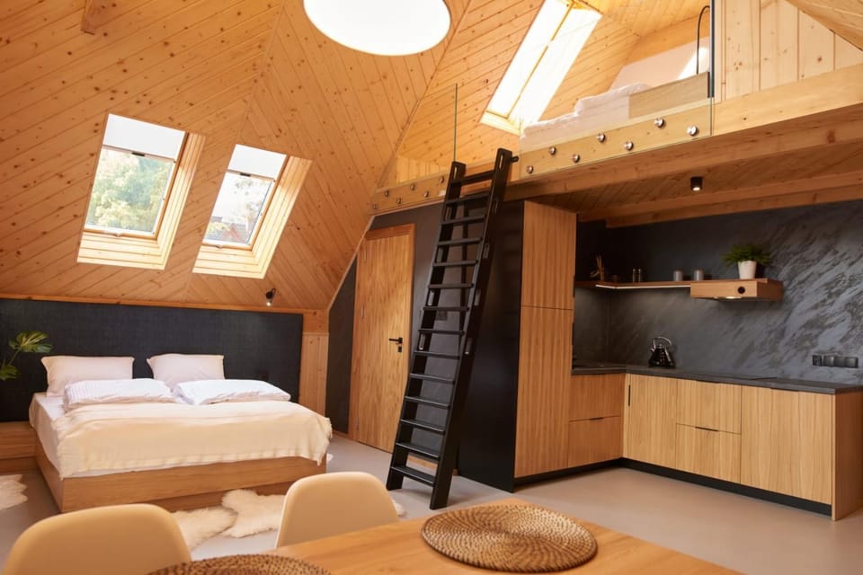 Bed, Kitchen or kitchenette, Photo of the whole room