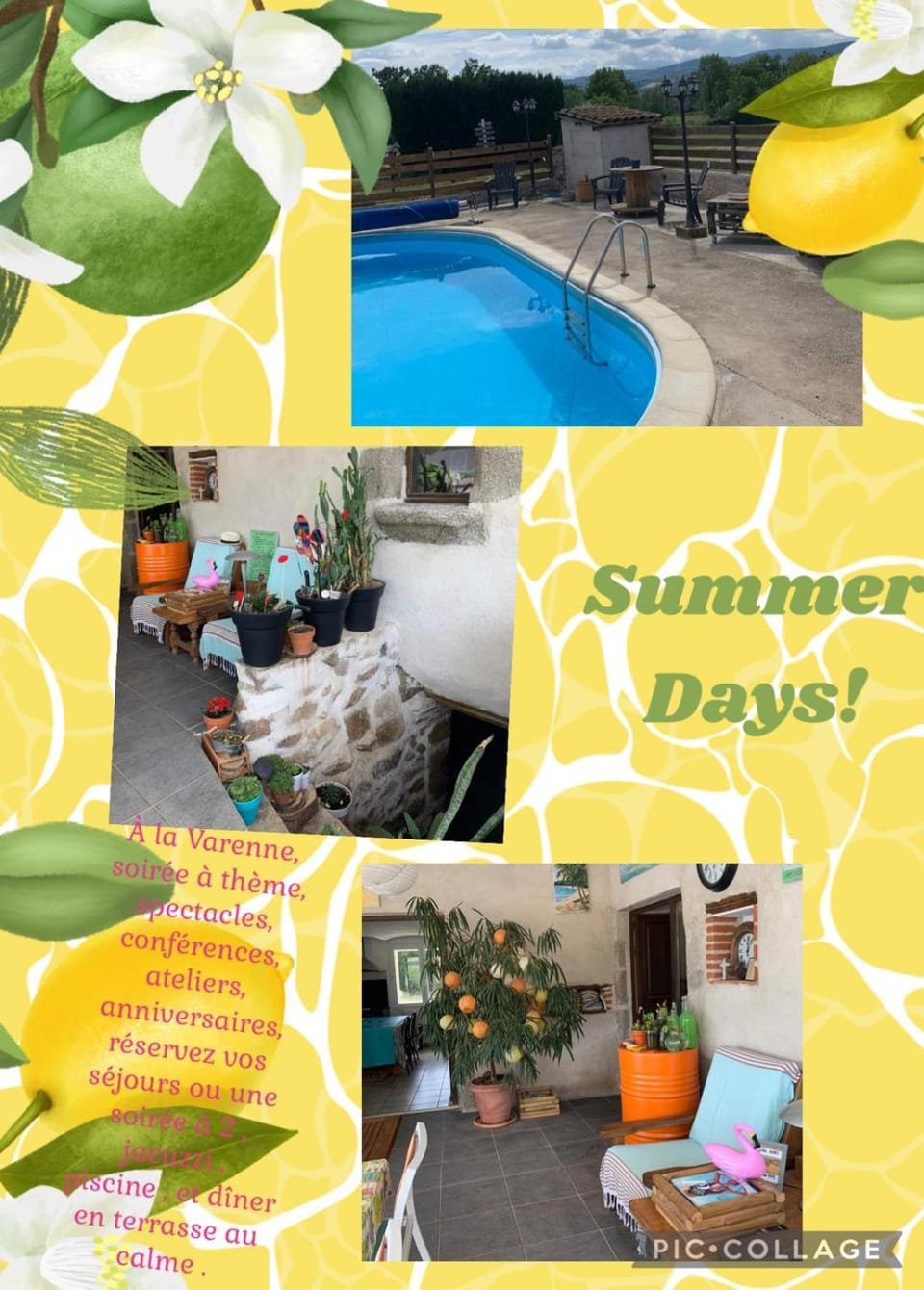Patio, Day, Summer, Garden, Text overlay, Garden view, Pool view, Swimming pool, sunbed