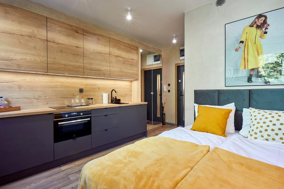Bed, Kitchen or kitchenette, Photo of the whole room