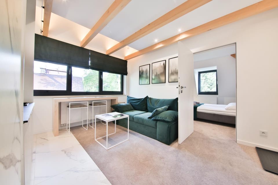 Bed, Kitchen or kitchenette, Living room, Seating area
