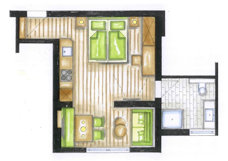 Property building, Photo of the whole room, Floor plan