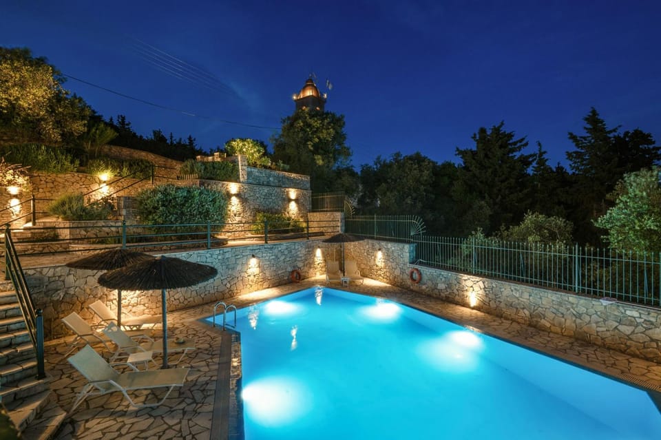 Patio, Night, Pool view