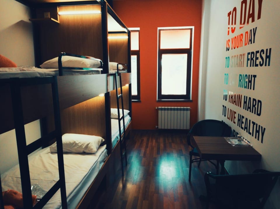 Photo of the whole room, Bedroom, bunk bed, internet, air conditioner