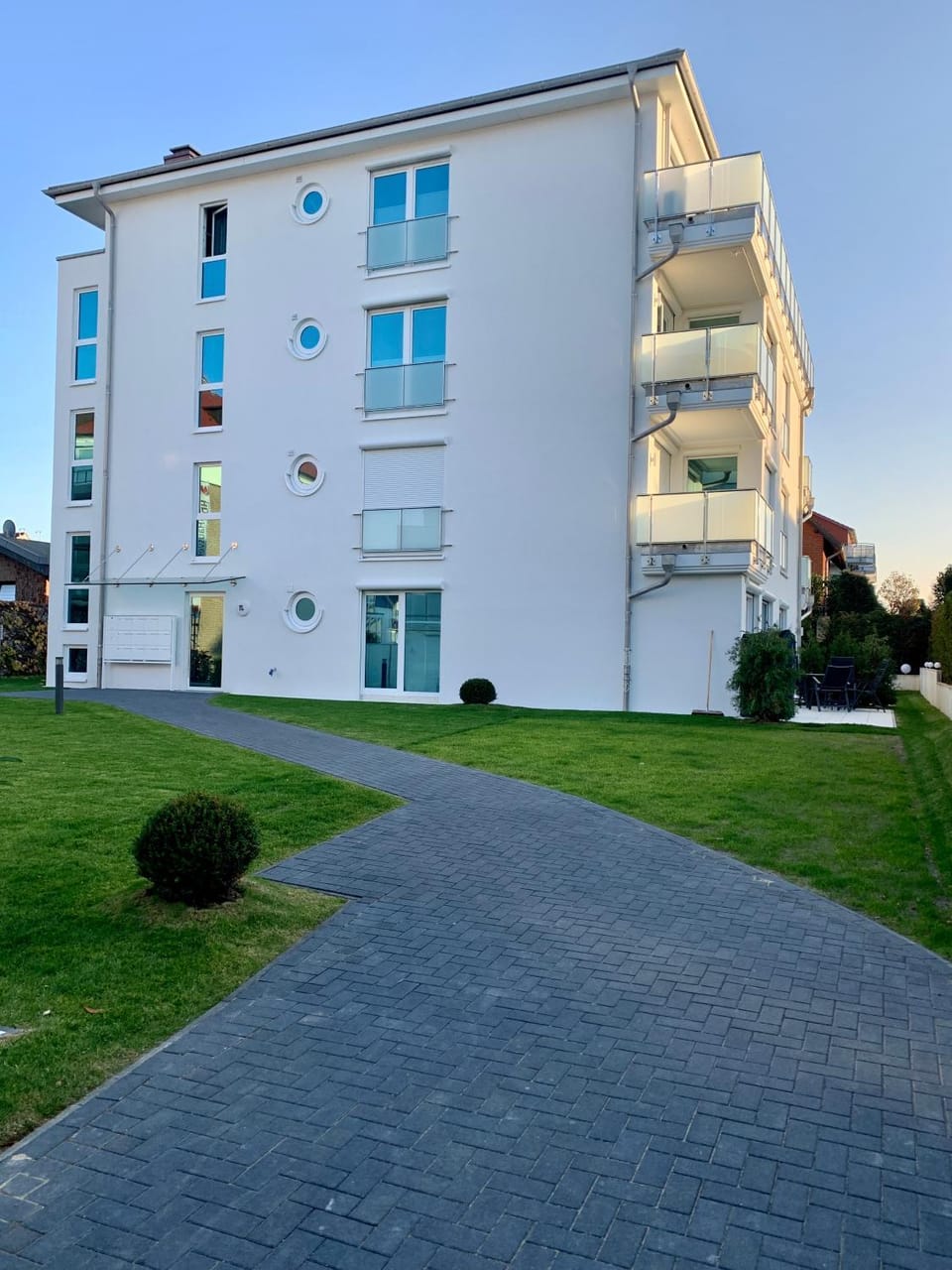 Facade/entrance, Off site, Autumn, On site, Sunset