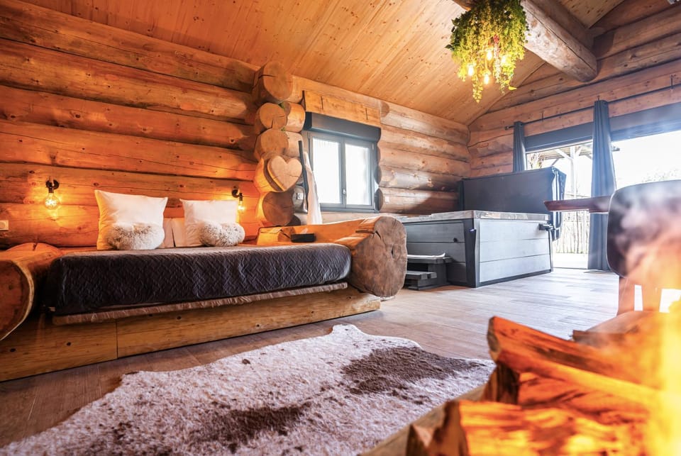 Bed, Spa and wellness centre/facilities, Photo of the whole room, fireplace