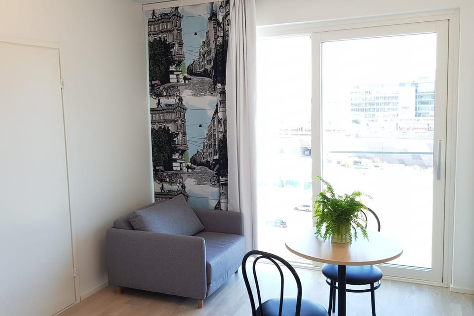 Seating area, City view