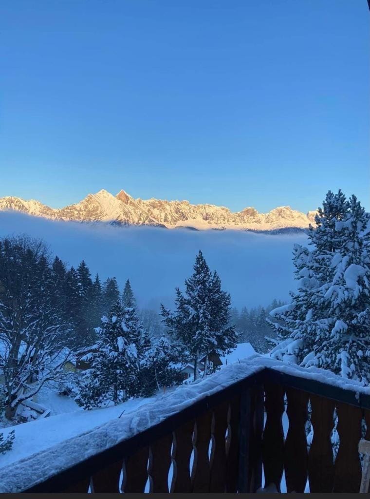 Winter, Balcony/Terrace, Mountain view