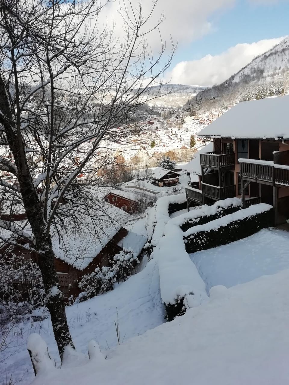 Property building, Winter, Mountain view