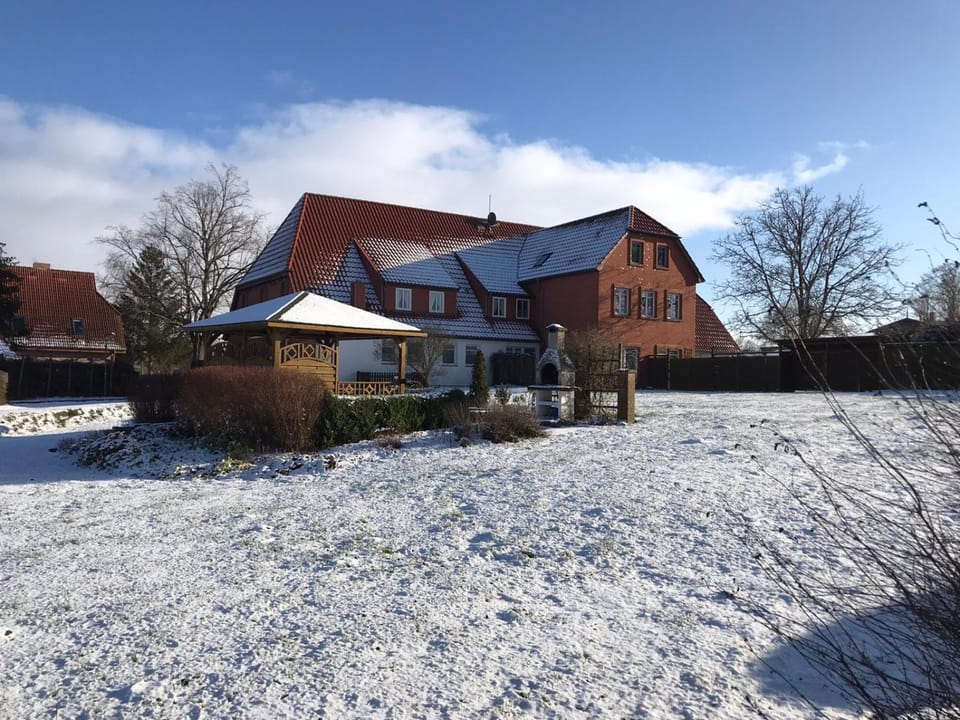 Property building, Winter, Garden view