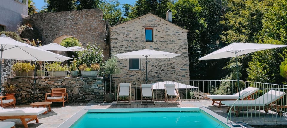 Property building, Natural landscape, Swimming pool, sunbed