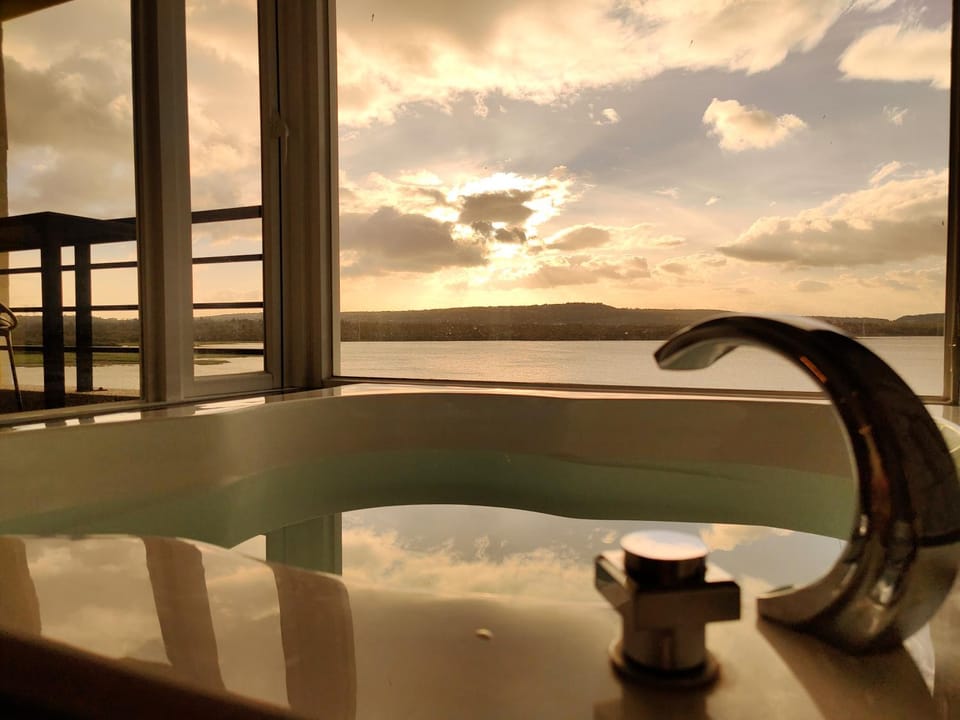 Natural landscape, Animals, Pets, Lake view, Sunset, Bath
