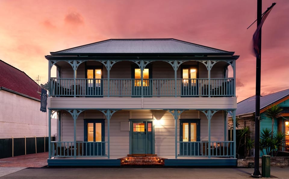 Property building, Facade/entrance, Sunset