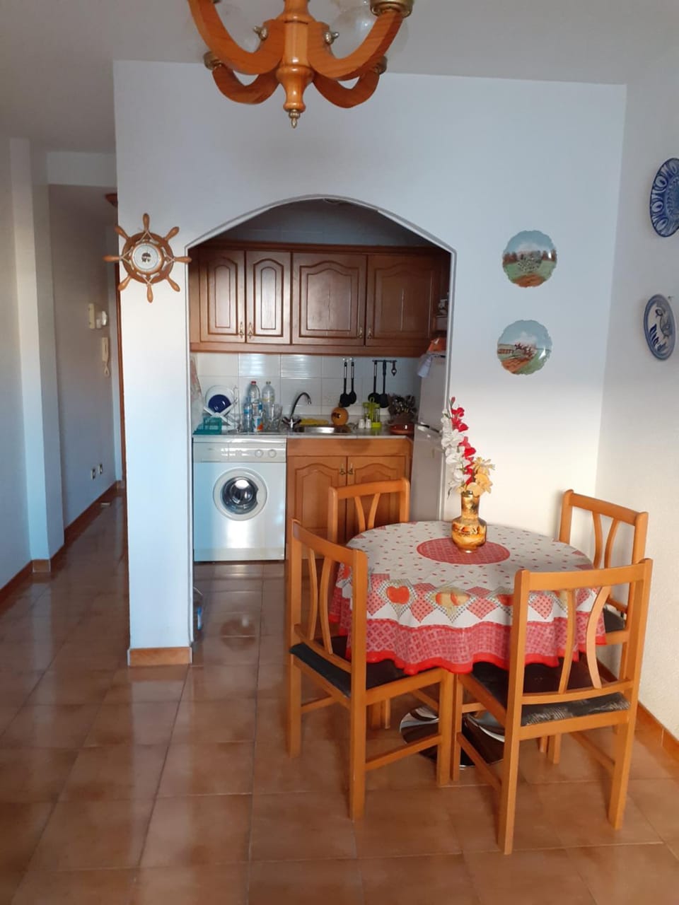 Kitchen or kitchenette, Living room, Dining area, minibar, stove, washing machine