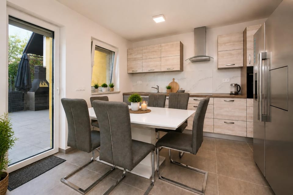Kitchen or kitchenette, Dining area, dishwasher, microwave, oven, stove, kitchen