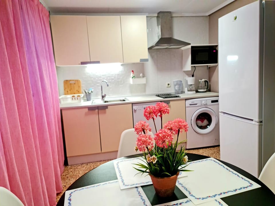 Kitchen or kitchenette, Dining area, dishwasher, washing machine