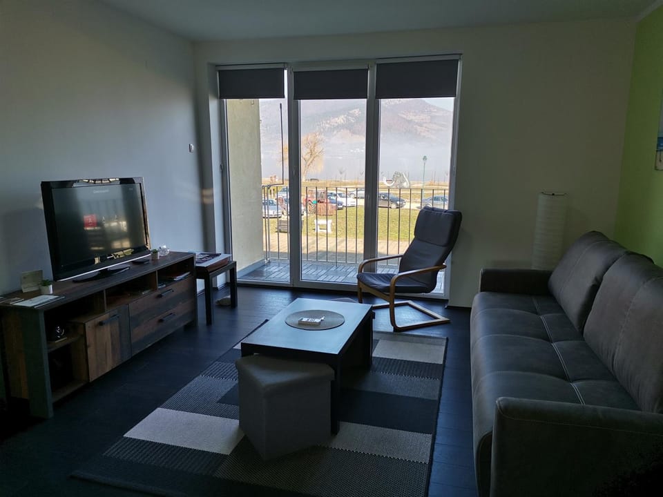 Living room, Lake view, Mountain view