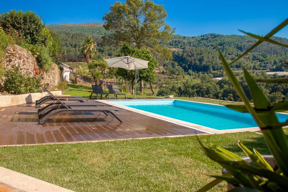 Natural landscape, Garden, Garden view, Pool view, Swimming pool, sunbed