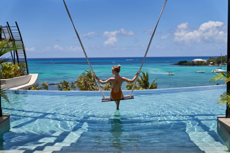 Restaurant/places to eat, Day, Natural landscape, Pool view, Sea view, Swimming pool