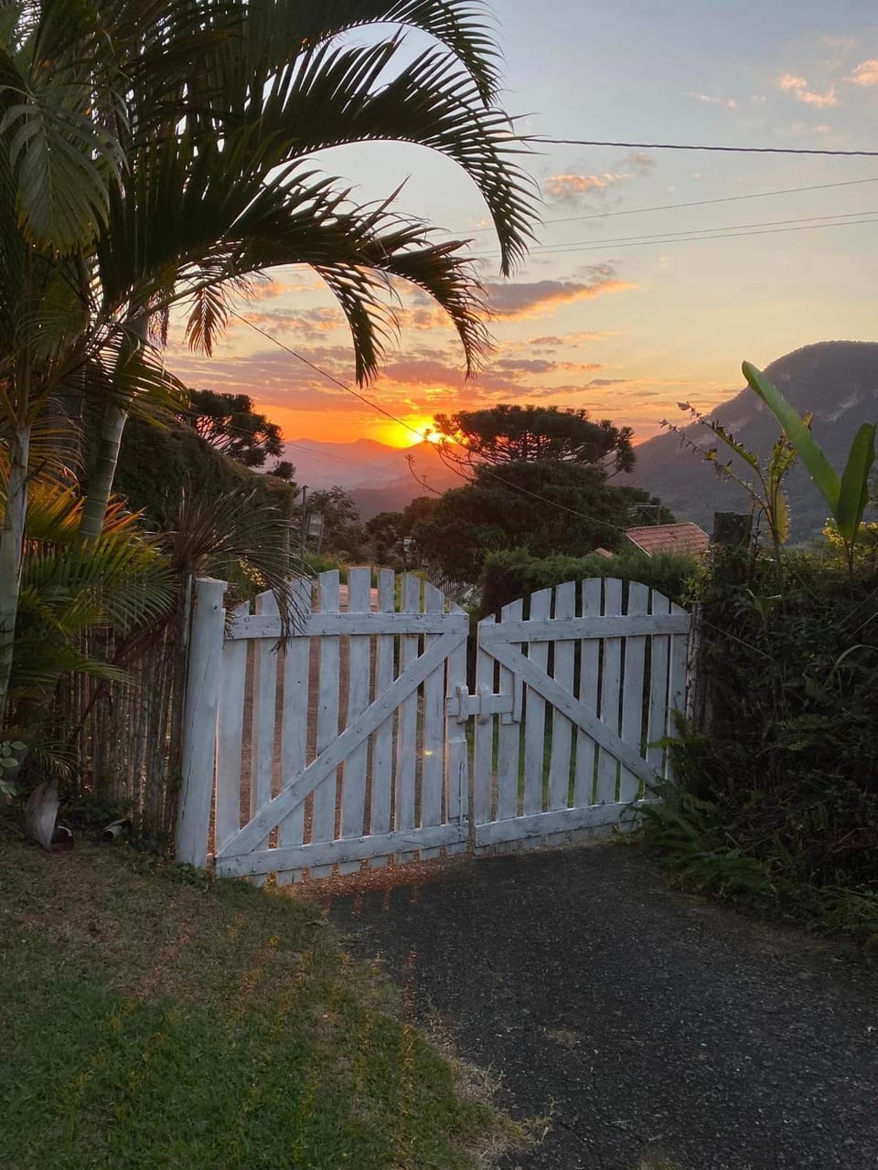 Garden view, Mountain view, Sunset