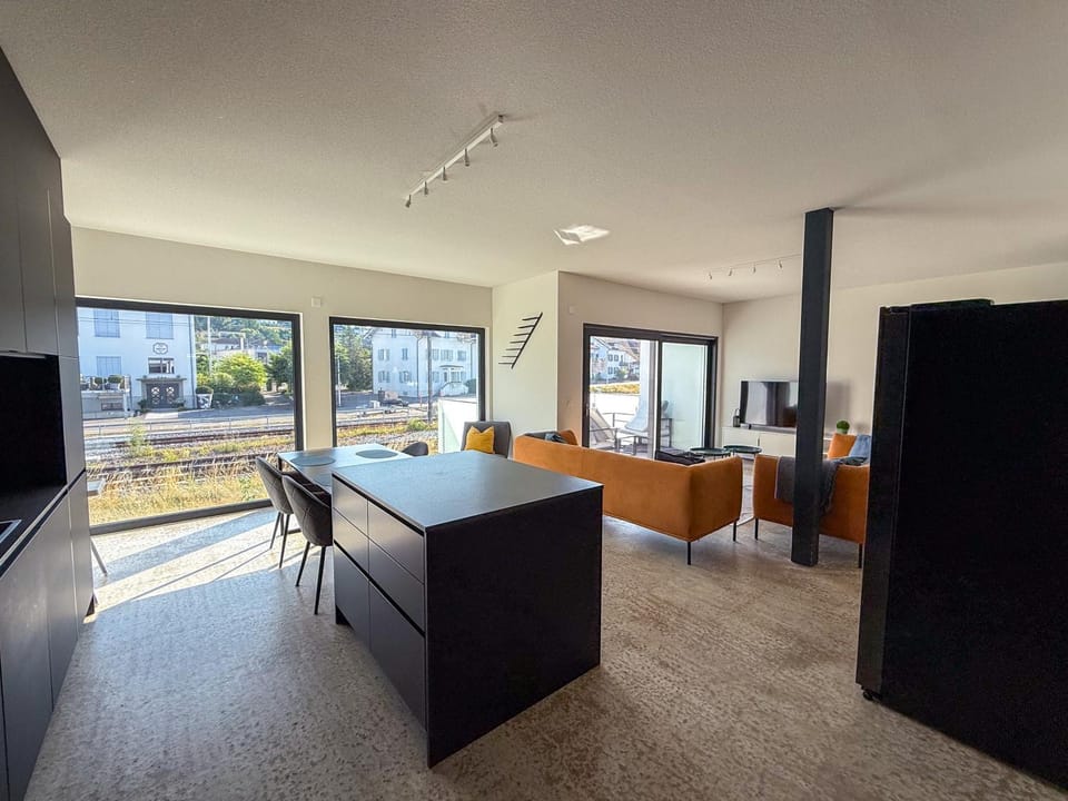 Living room, kitchen