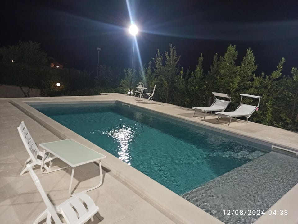 Night, Pool view, Swimming pool