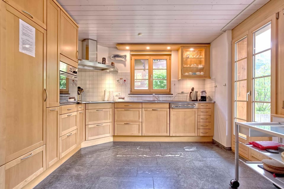 Kitchen or kitchenette, dishwasher, stove
