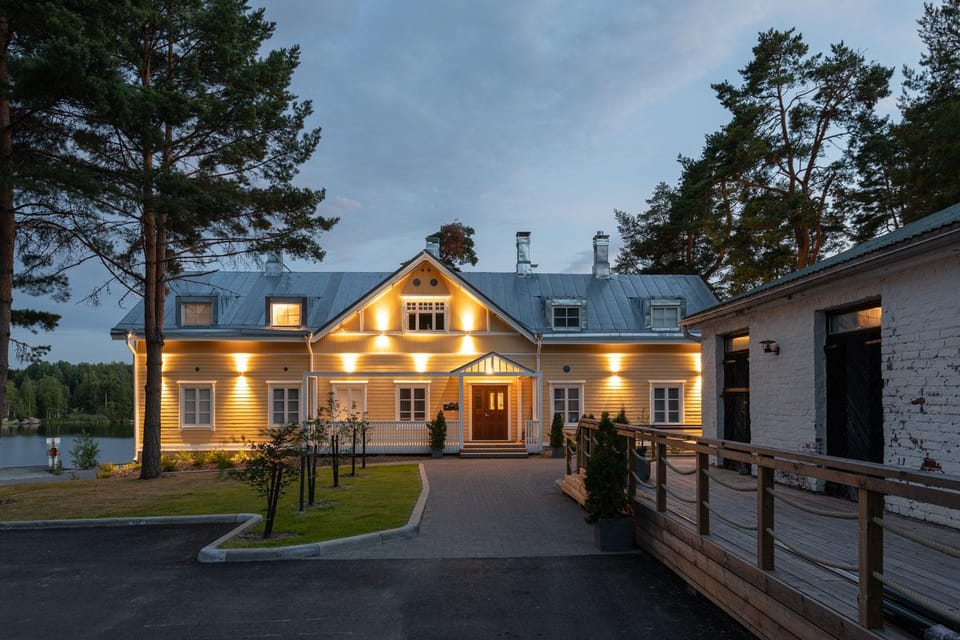 Facade/entrance, Summer, On site, Sunset