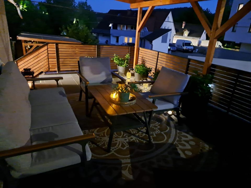 Night, View (from property/room), Balcony/Terrace