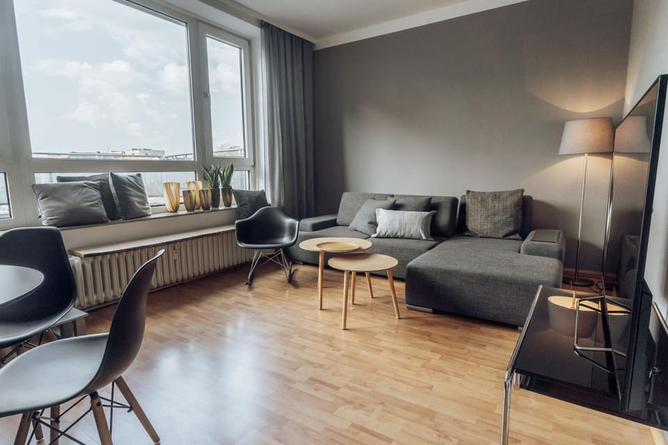 Living room, Dining area, City view