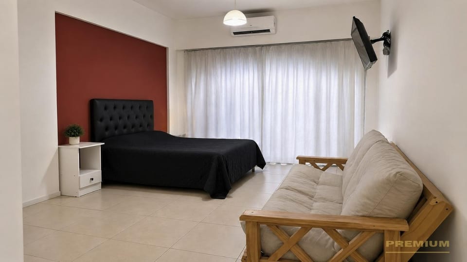 Bed, TV and multimedia, Living room, Photo of the whole room, Seating area, Bedroom, internet, air conditioner