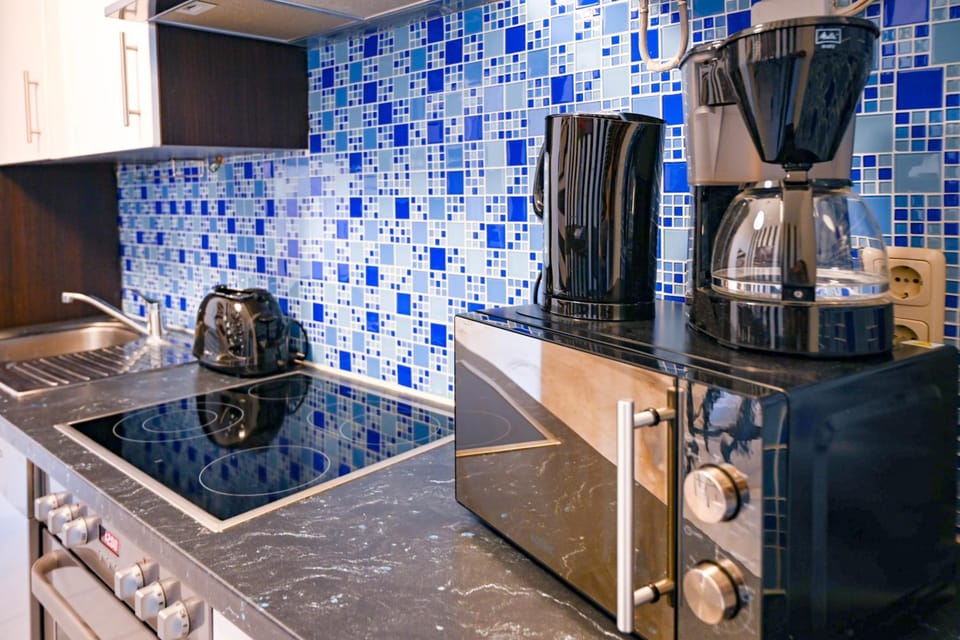 Kitchen or kitchenette, stove, toaster