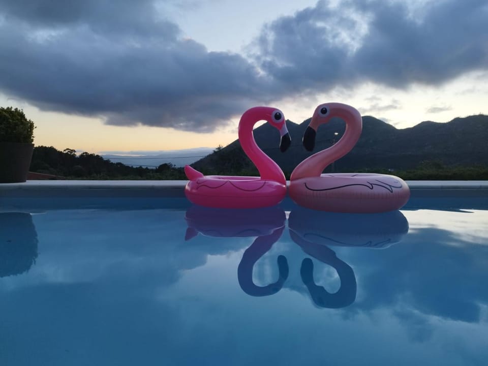 Natural landscape, Mountain view, Swimming pool, Sunset