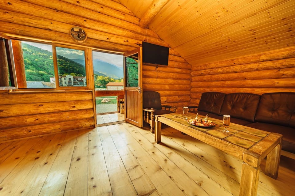 Hot Spring Bath, Sauna, Living room, Spa and wellness centre/facilities, Mountain view